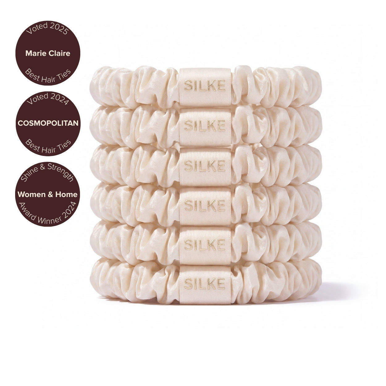 Silk Hair Ties - Coco Cream