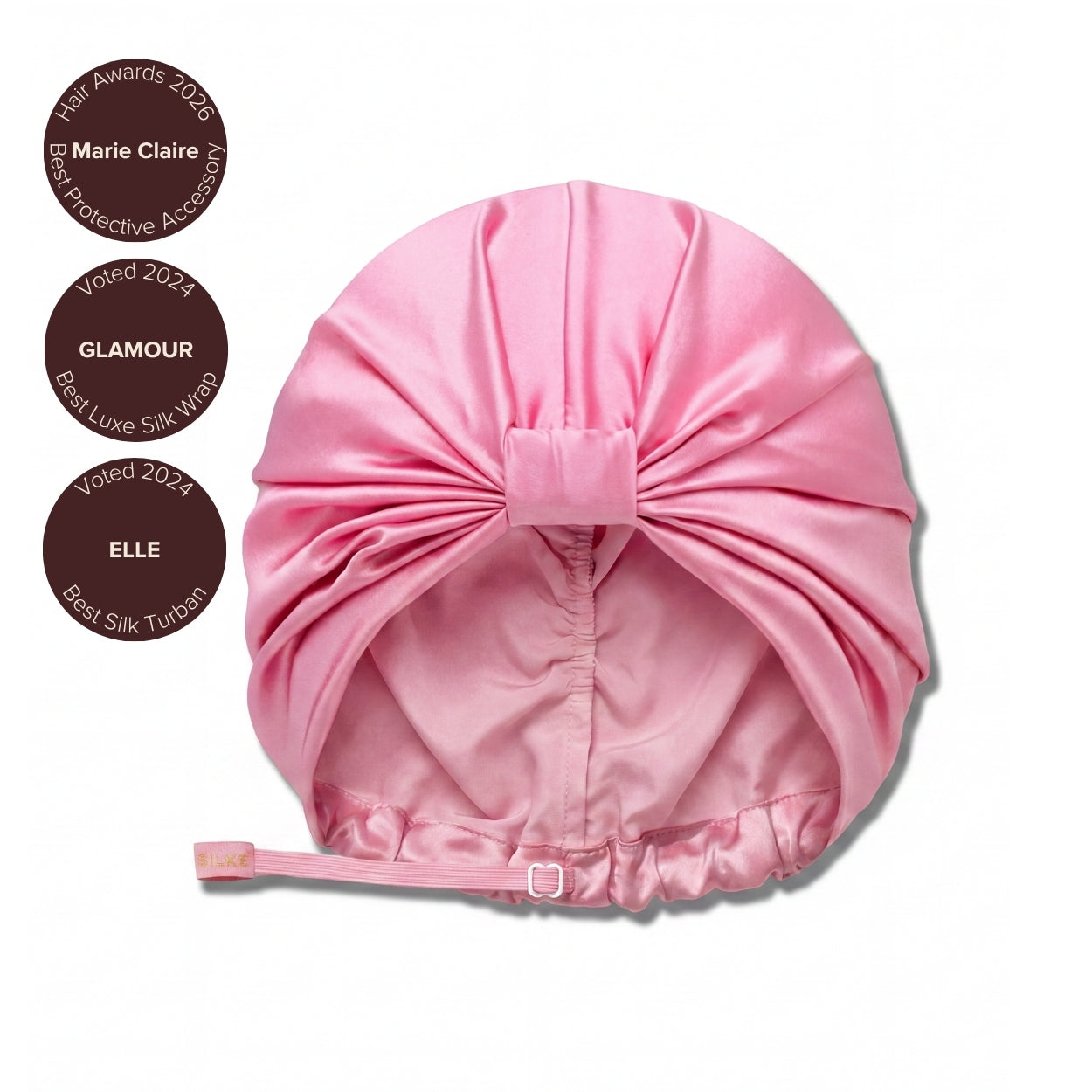Silk Hair Wrap Bonnet - Mila Pink