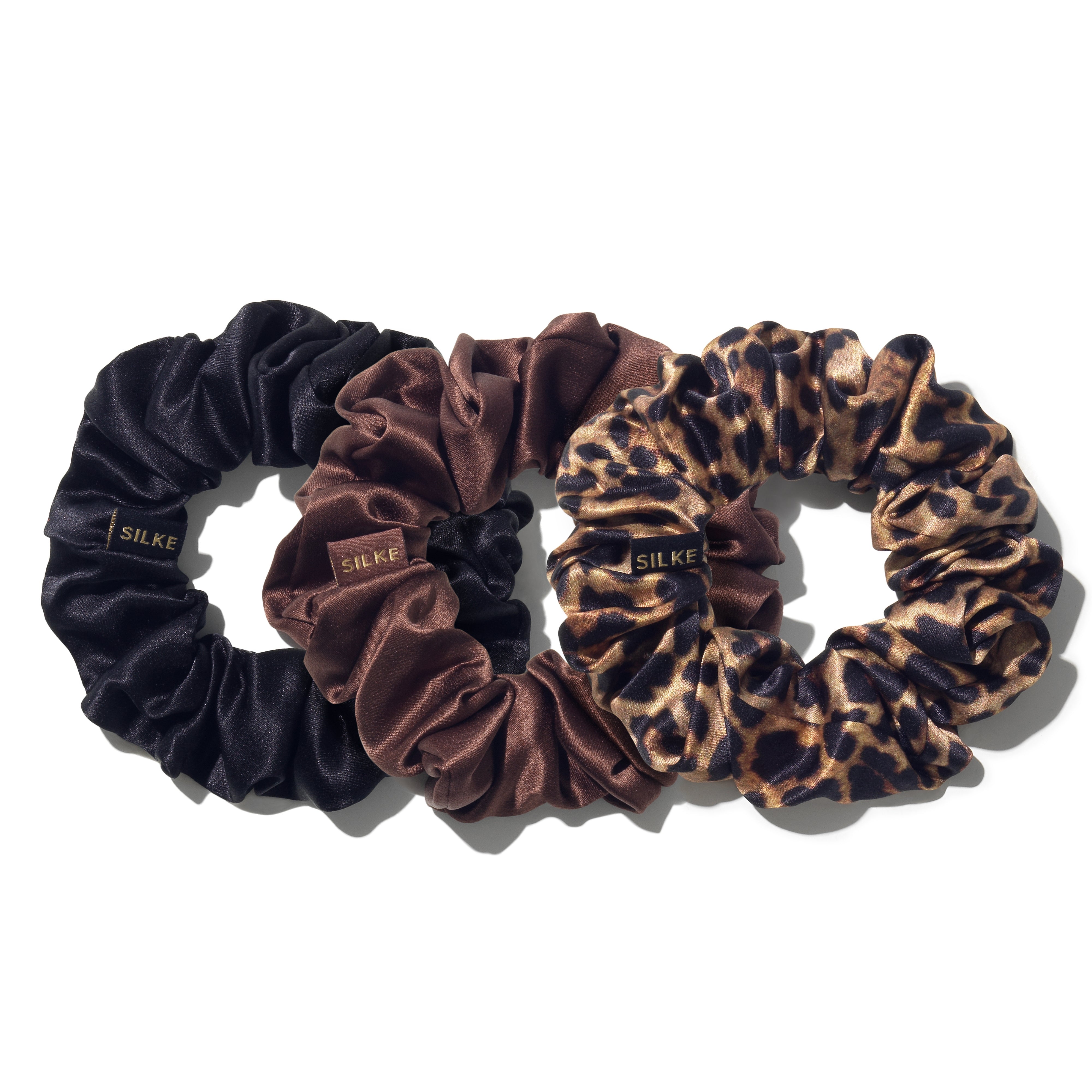 SILKE Large Scrunchies - Leopard Tonal