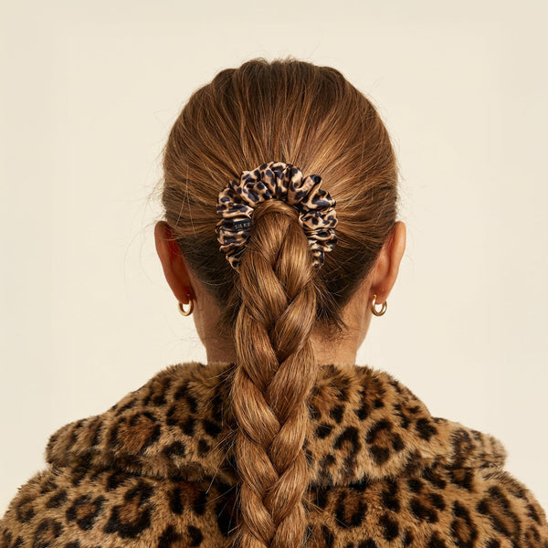Silk Large Scrunchies - Leopard Tonal