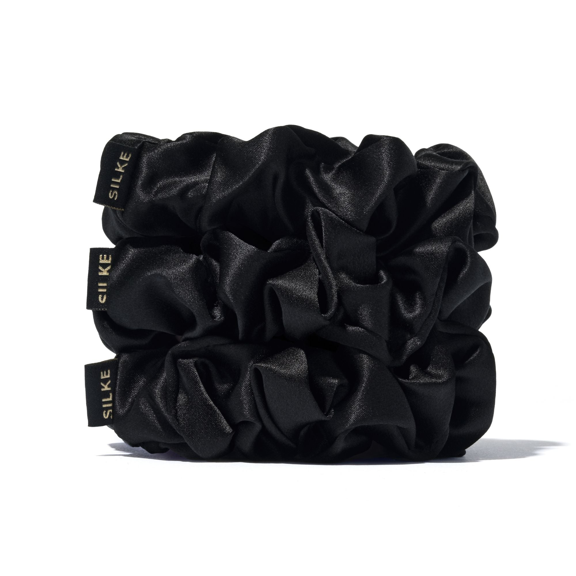 SILKE LARGE SCRUNCHIES - BLACK