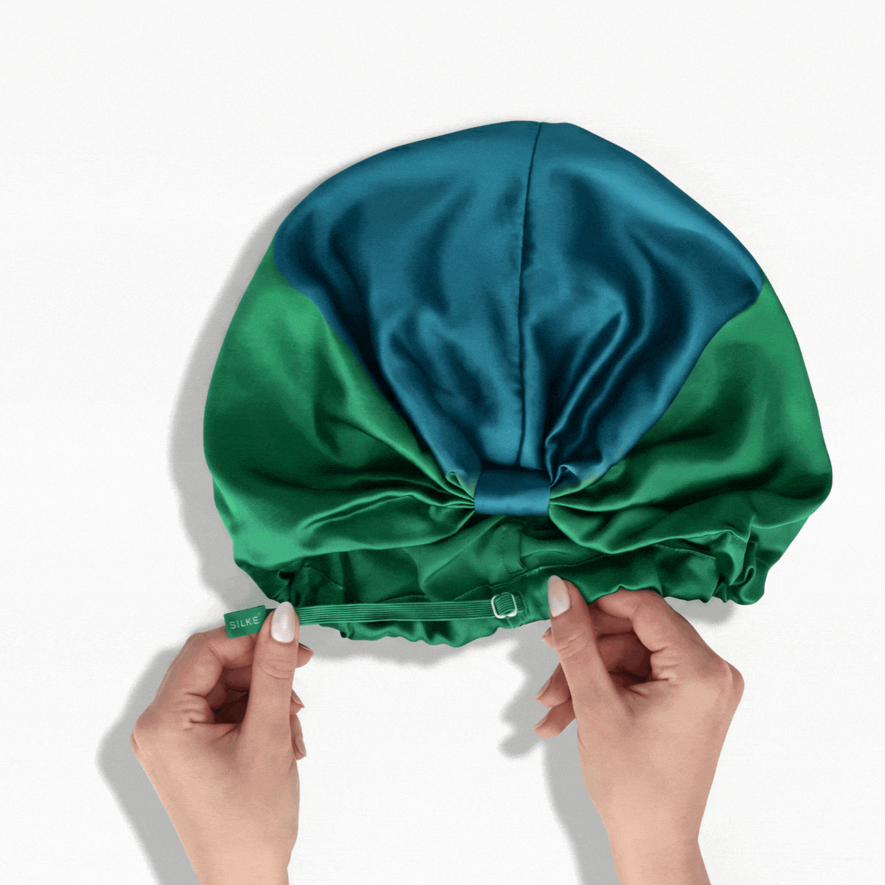 Silk Hair Wrap Bonnet - The Isla - Blue & Green