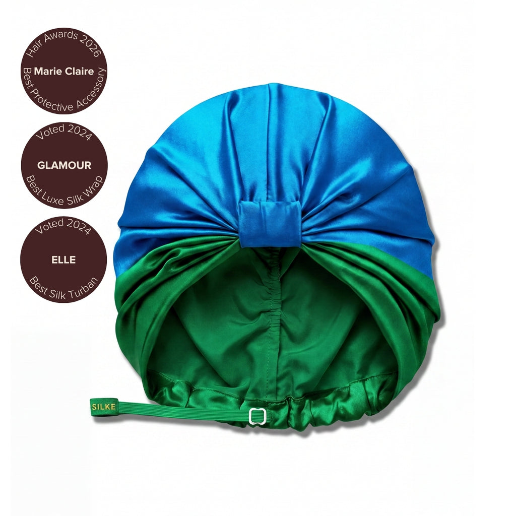 Silk Hair Wrap Bonnet Isla & Green