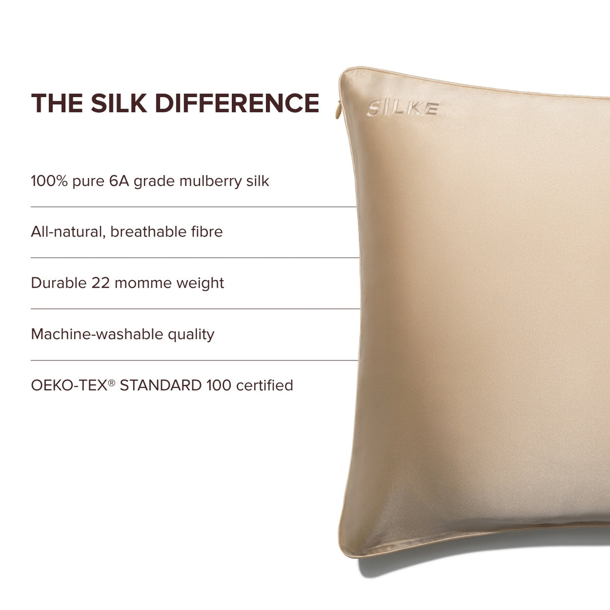 Silk Queen Pillowcase - Caramel