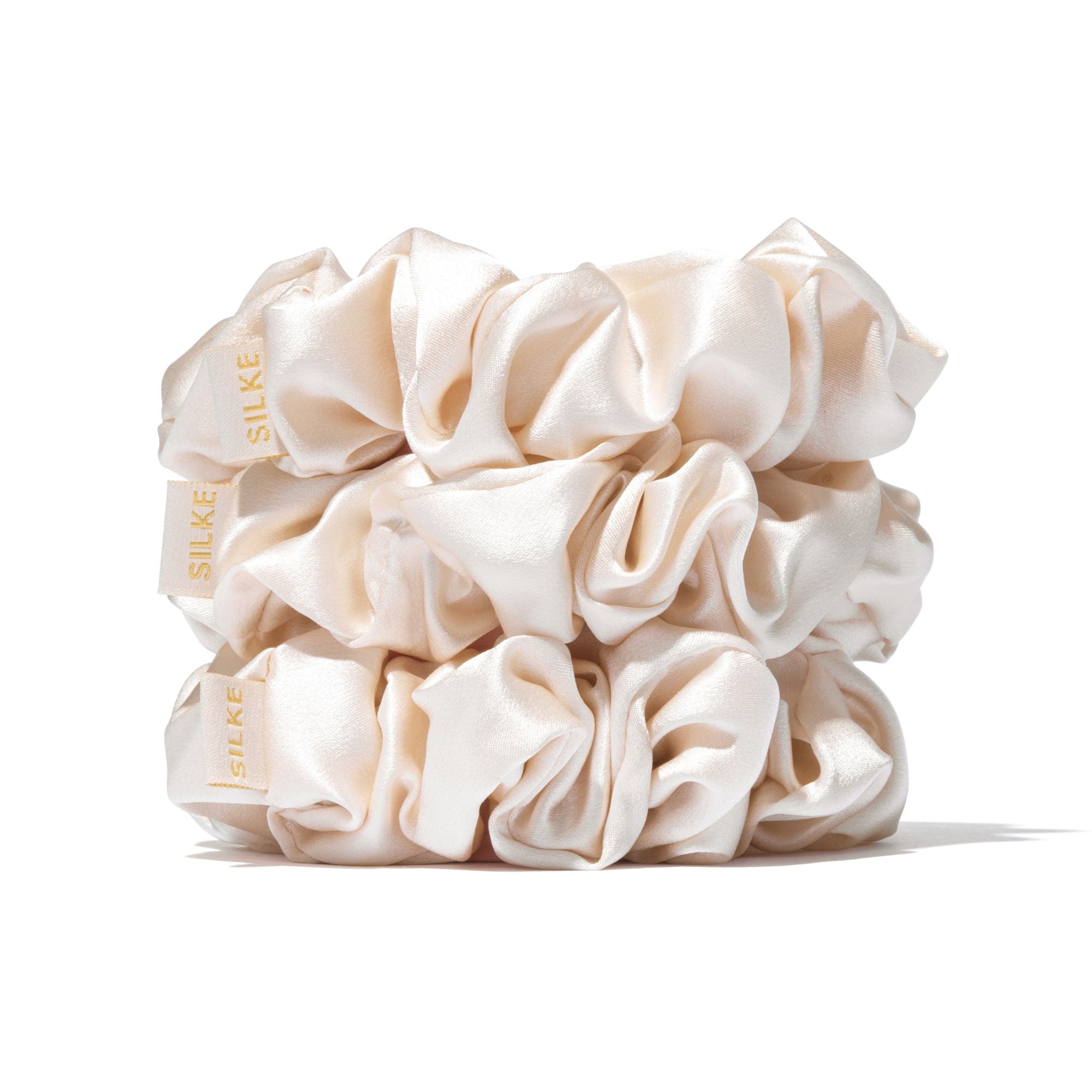 SILKE LARGE SCRUNCHIES - CHAMPAGNE