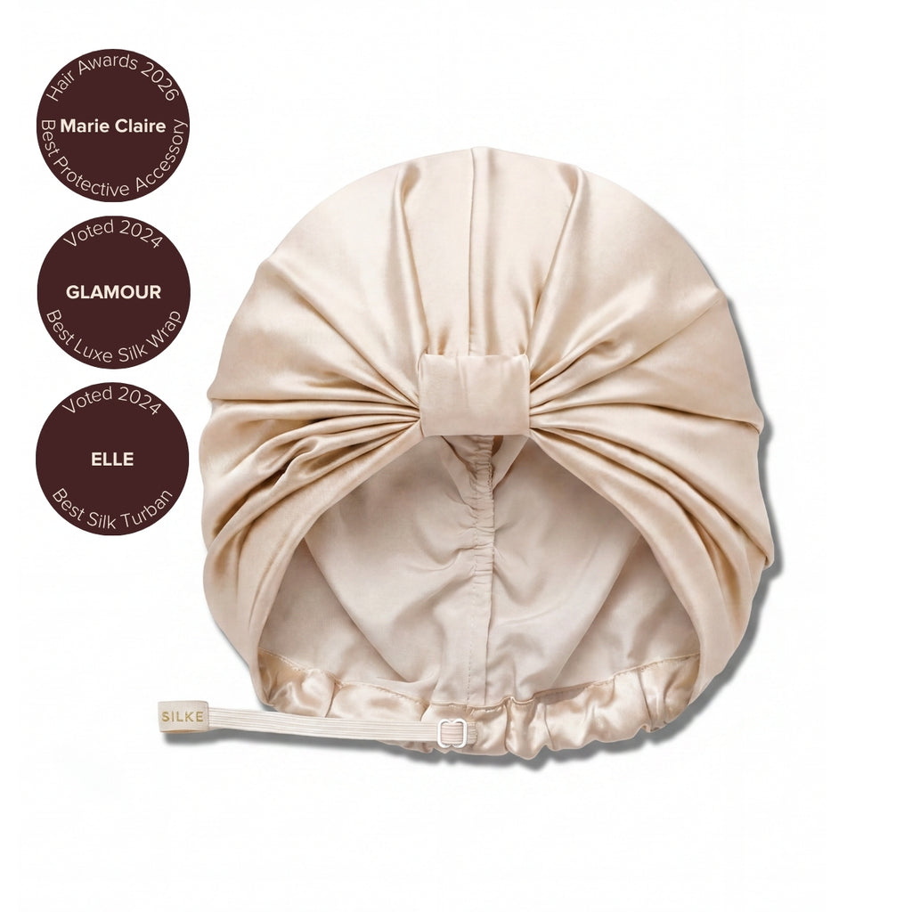 Silk Hair Wrap Bonnet Sofia Champagne