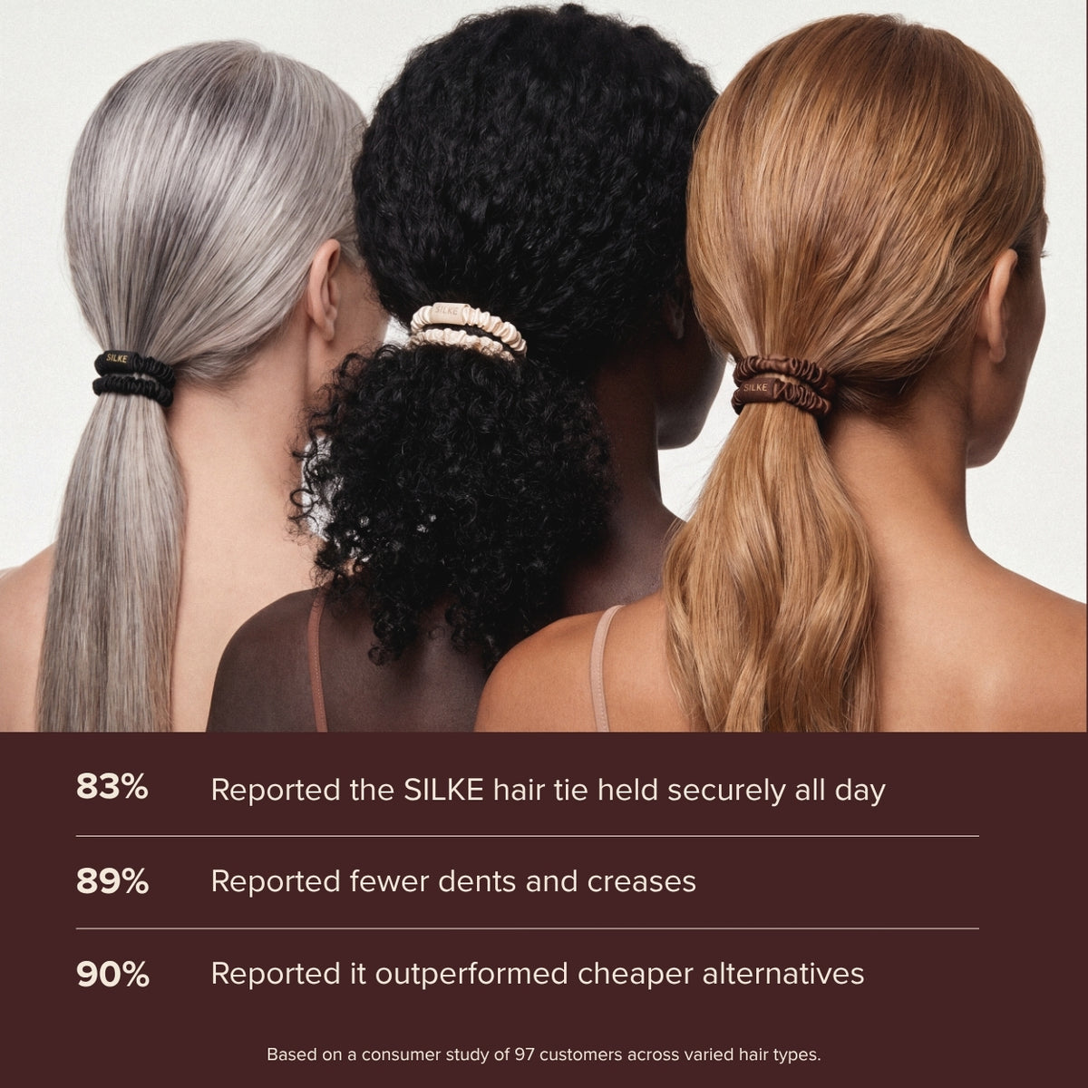 Silk Hair Ties - Coco Cream