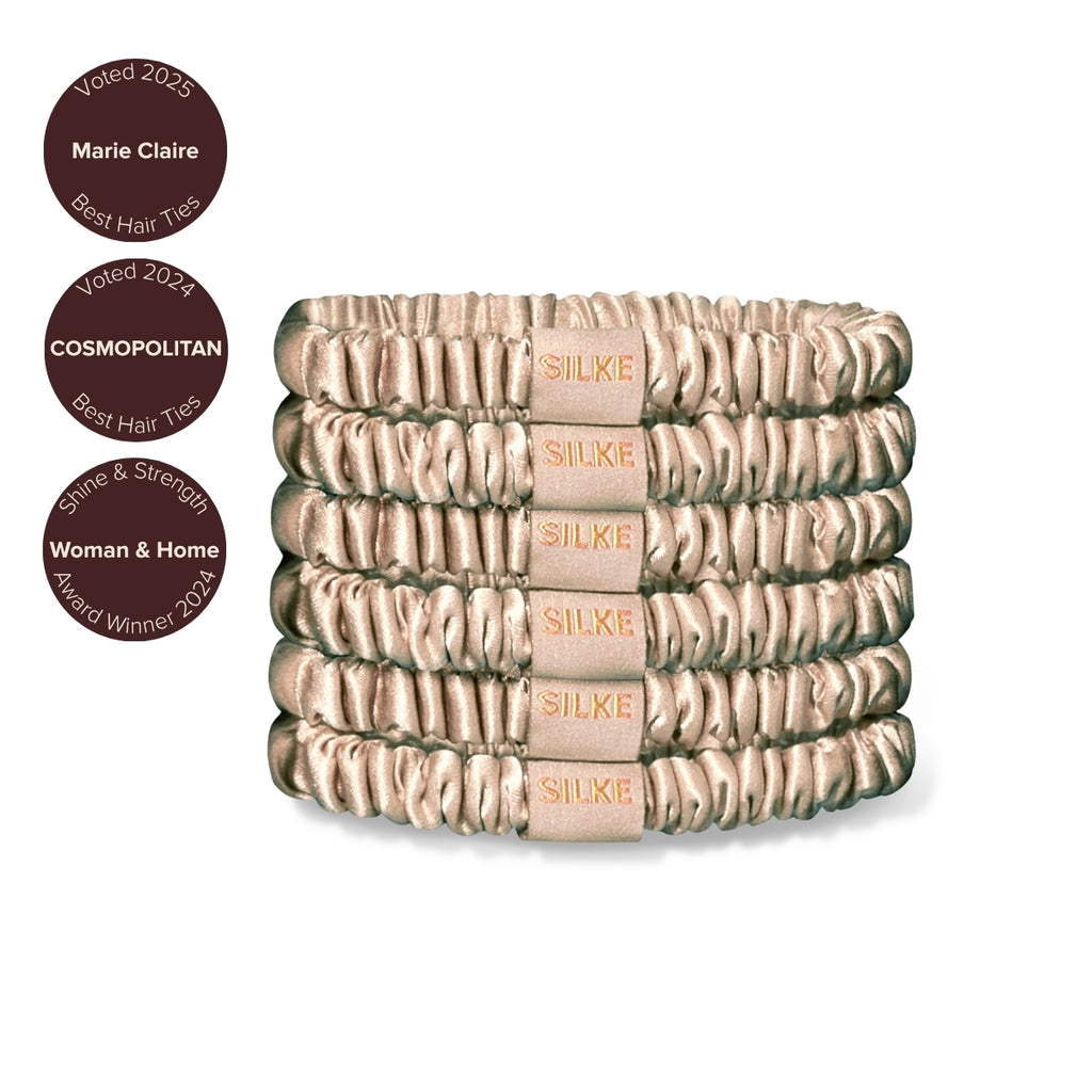 Silk Hair Ties Coco Champagne