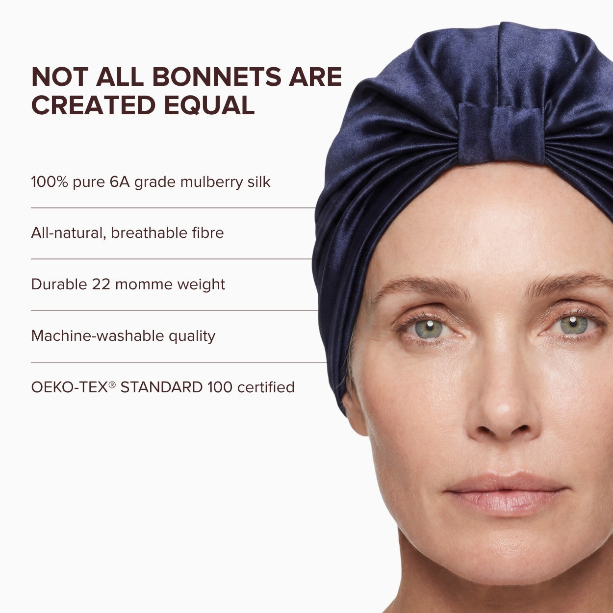 Silk Hair Wrap Bonnet - The Kate - Navy