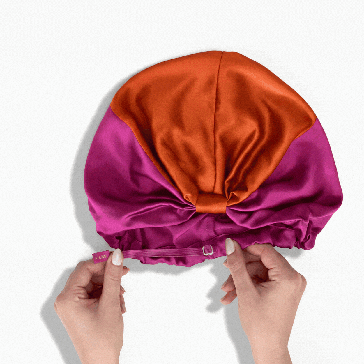 Silk Hair Wrap Bonnet - The Poppy - Pink & Orange