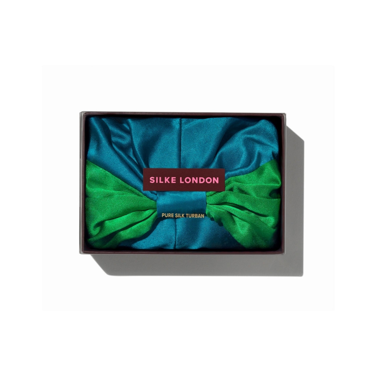 Silk Hair Wrap Bonnet - The Isla - Blue & Green