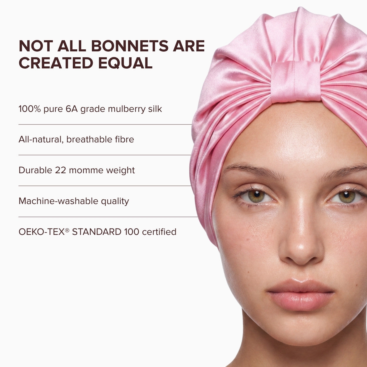 Silk Hair Wrap Bonnet - The Mila - Powder Pink