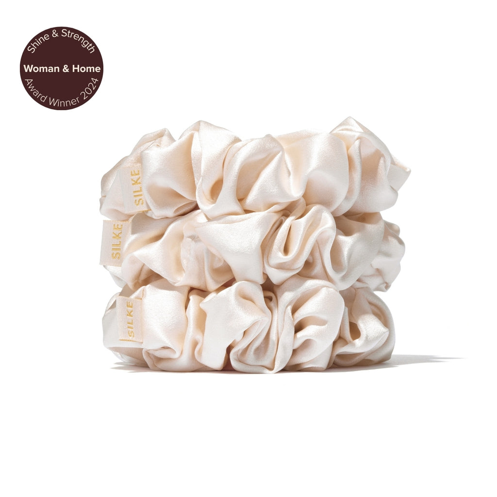 Silk Large Scrunchies Champagne
