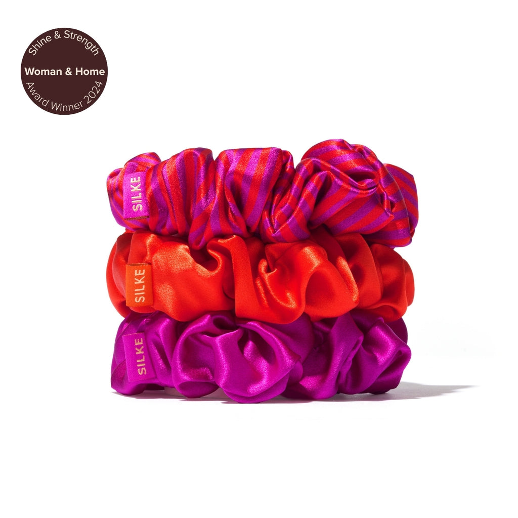 Silk Large Scrunchies Pink &
