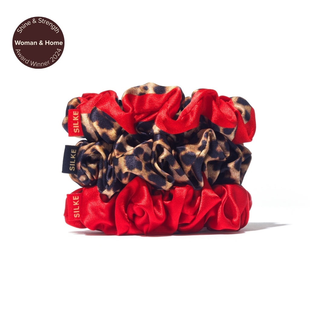 Silk Large Scrunchies Leopard