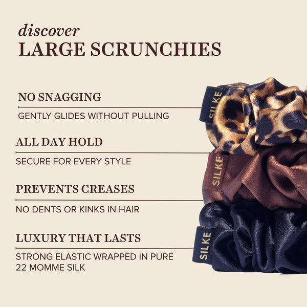 SILKE LARGE SCRUNCHIES - LEOPARD TONAL