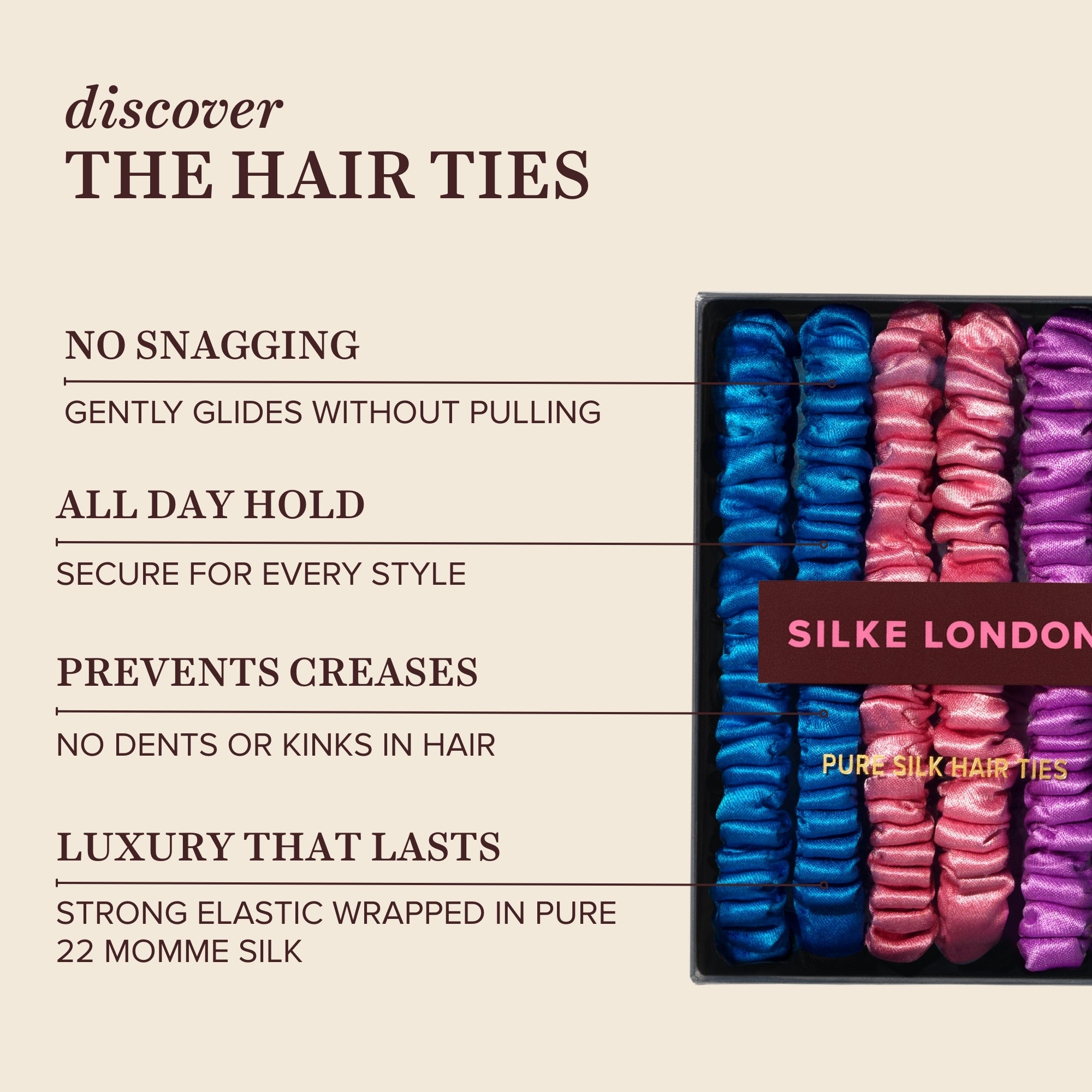 Silk Hair Ties - Powders - Pastel Mix