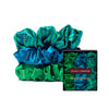Silk Large Scrunchies - Blue & Green