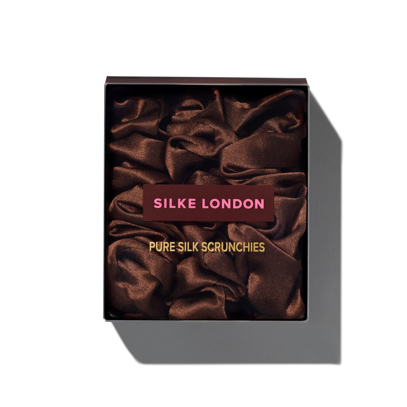 SILKE LARGE SCRUNCHIES - BROWN