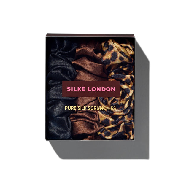 SILKE LARGE SCRUNCHIES - LEOPARD TONAL