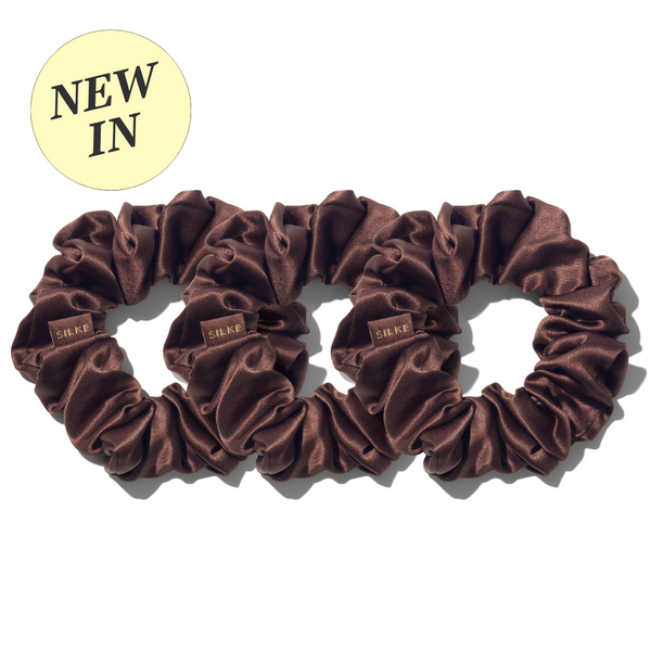 SILKE LARGE SCRUNCHIES - BROWN
