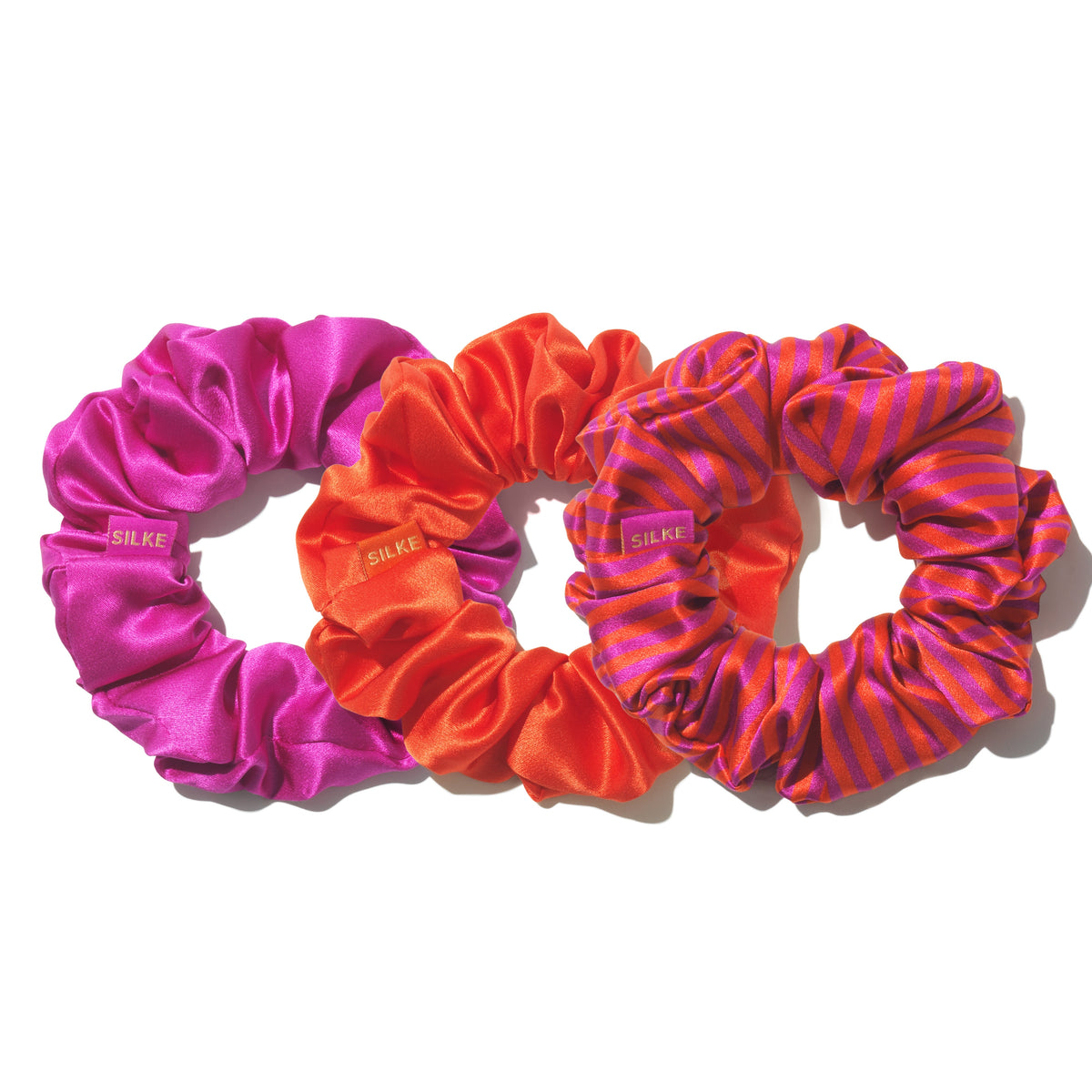 Silk Scrunchies - Set of 3- Peach, Lavender, Oatmeal main image 1