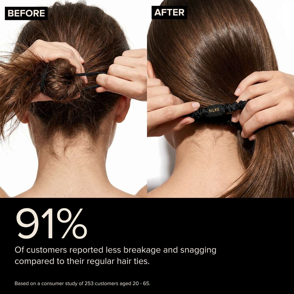 Silk Hair Ties - Cleopatra - Black